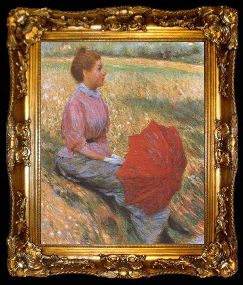 framed  Federico zandomeneghi Lady in a Meadow, ta009-2